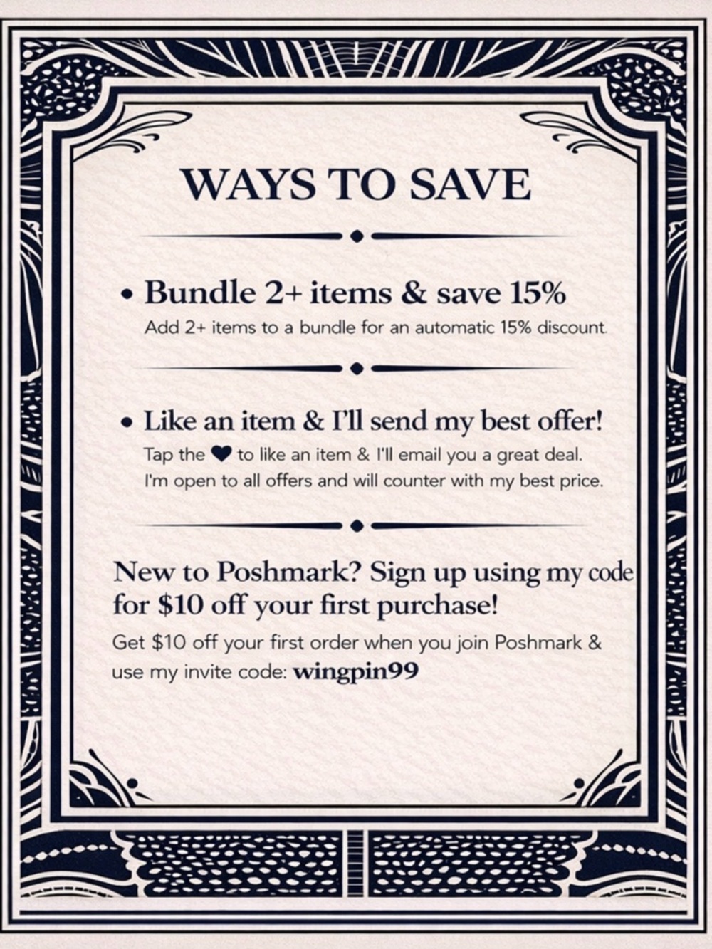 Ways to Save!